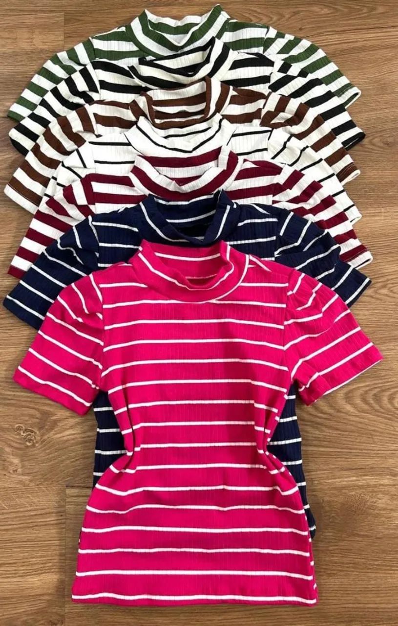 Kit de Regatas Listradas em Diversas Cores - Foto 2
