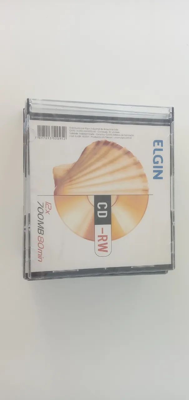 CD Regravável Elgin 12x Speed - 700MB com Estojo Acrílico