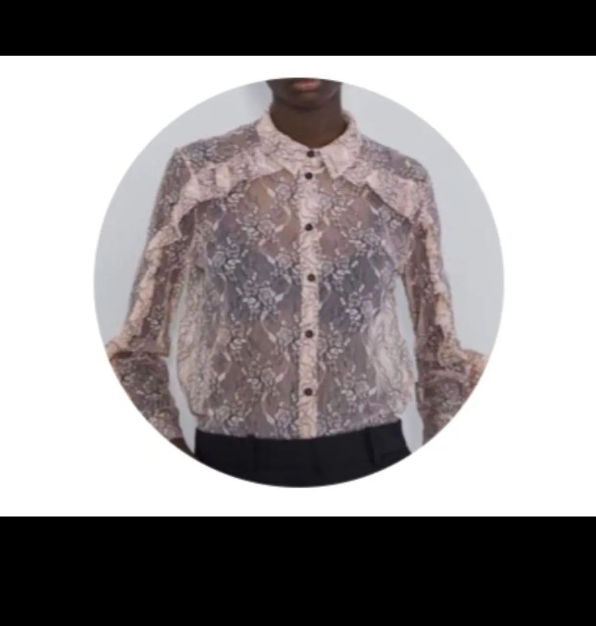 Camisa de renda manga longa nunca usada zara, m