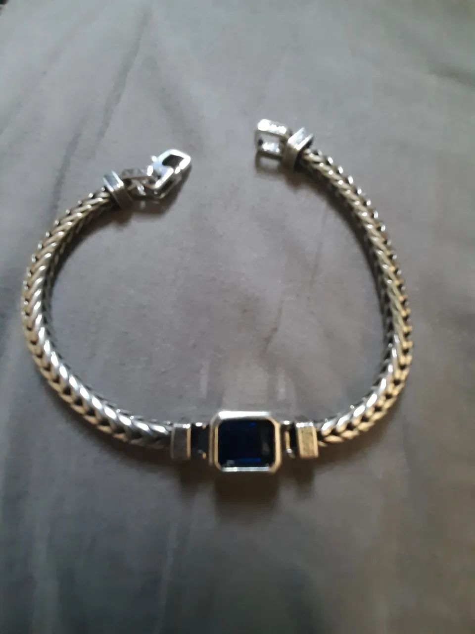 Pulseira tipo Balé com Pedra Azul