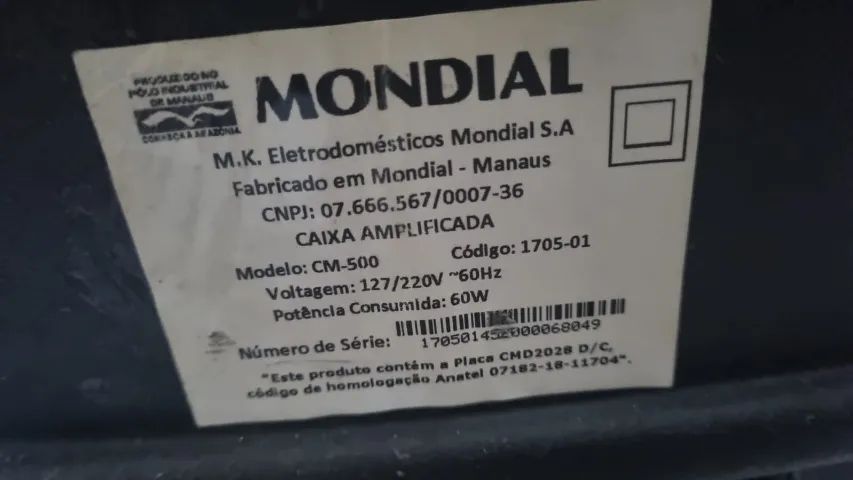 Mondial Caixa Amplificada Acústica modelo: cm-500w Bluet/USB - Foto 6