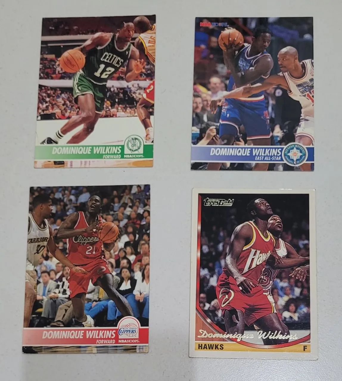 Lote 4 Cards NBA Dominique Wilkins All Star Game Boston Celtics Los Angeles Clippers Hawks