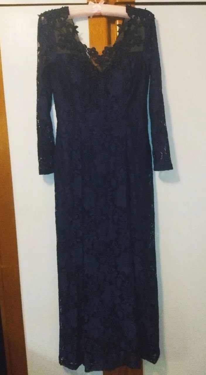 Vestido de renda azul escuro - Foto 5