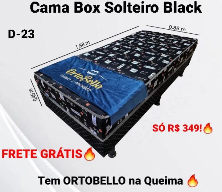 Cama Box Black com FRETE GRÁTIS: Últimas unidades da queima!!!
