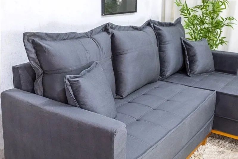 Sofá 3 Lug. Milão C/Chaise Lado Esquerdo Veludo Larg. 2.30m - Molas Ensacadas - Foto 4