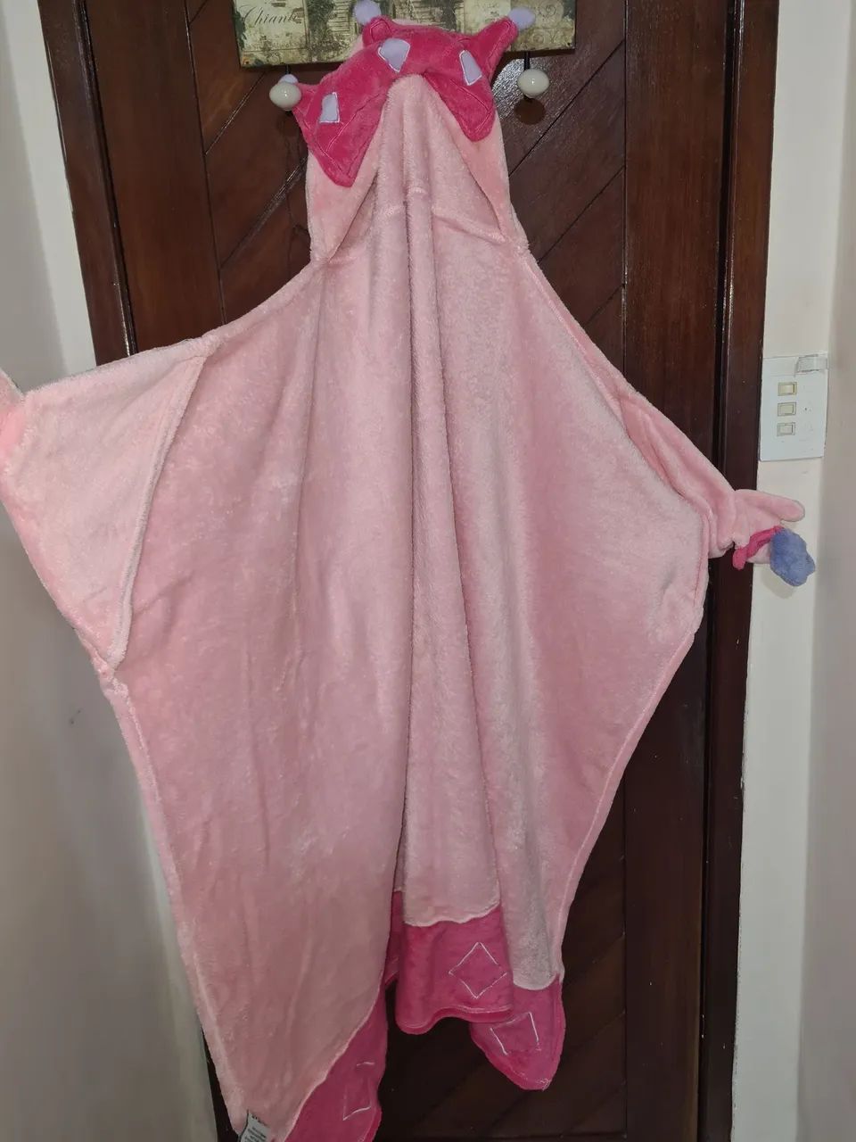 Manta com Capuz Infantil Rosa - Princesa