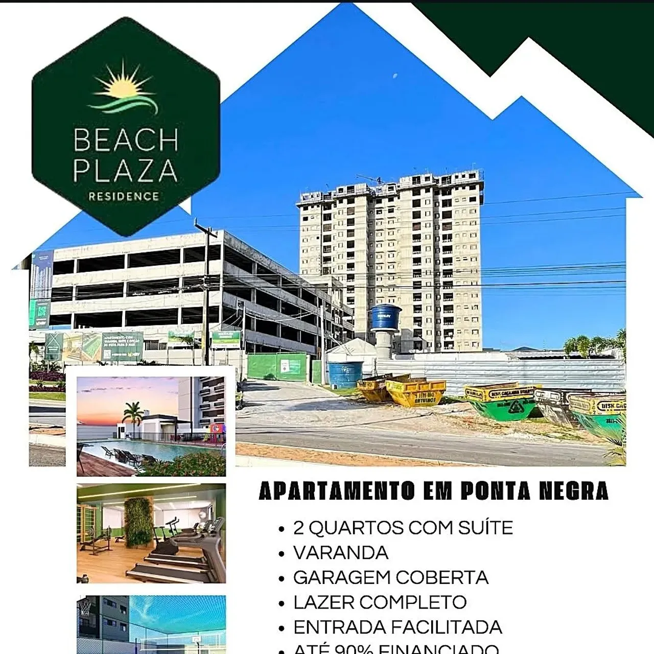 Apartamento em Ponta Negra - Beach Plaza - Entrada Parcelada - até 100% financiado - Aprov