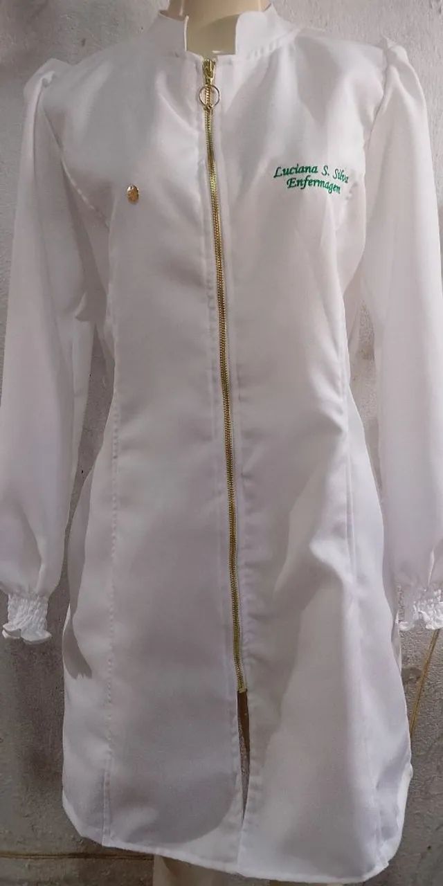 Jaleco Branco com Zíper - Novo - Foto 3