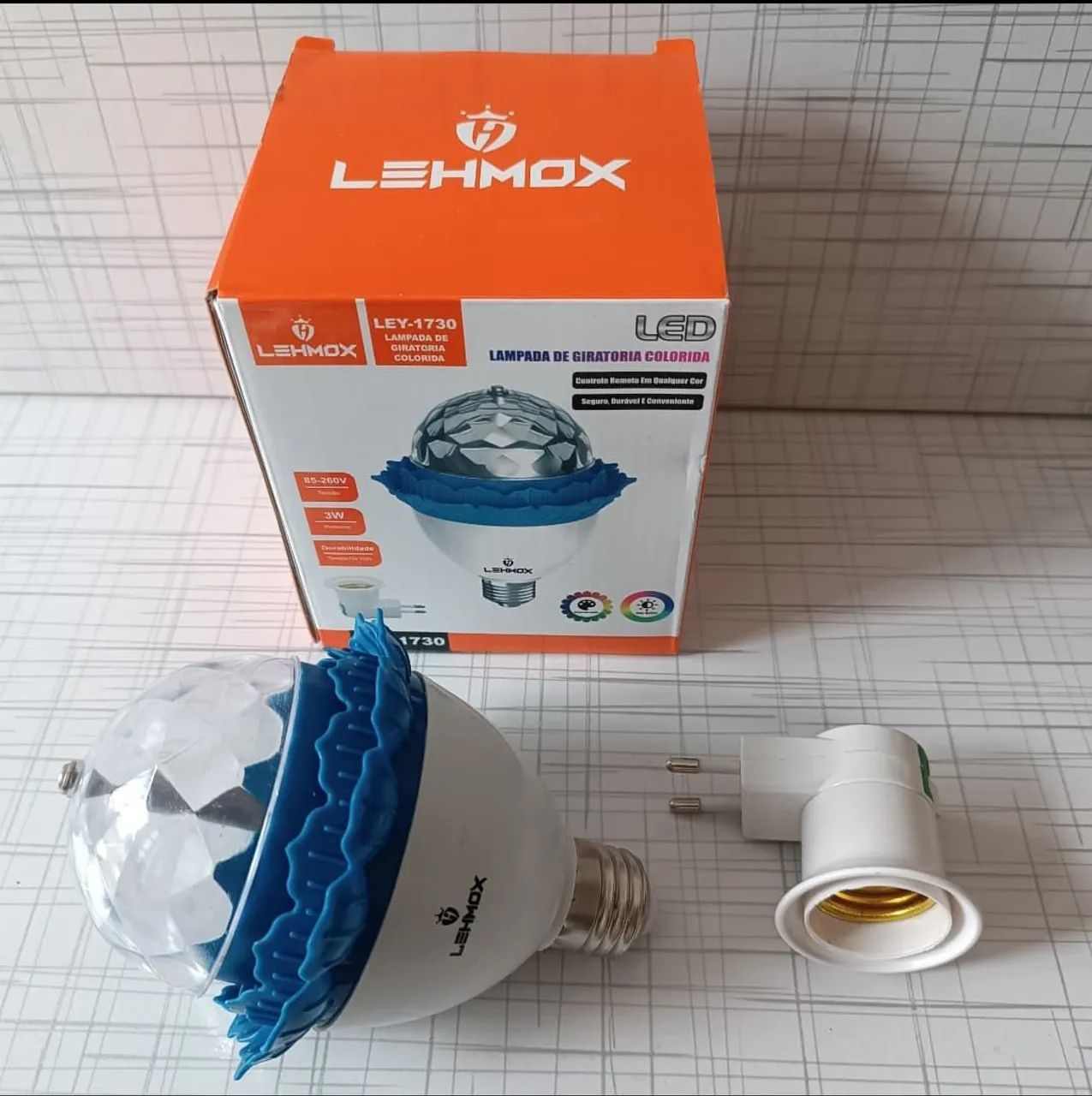 Lâmpada de Iluminação Giratória Colorida LED