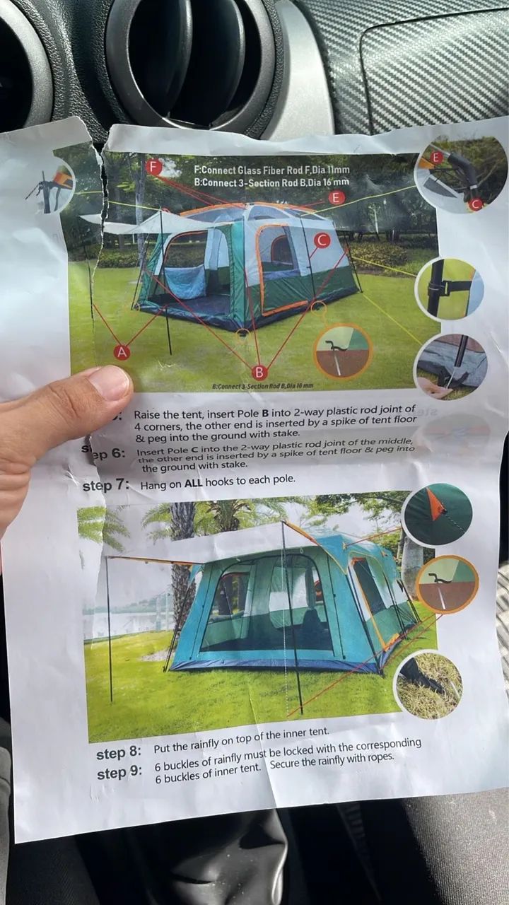 Barraca Camping Acampamento 5-8 Pessoas Joyfox Grande Família - Foto 3