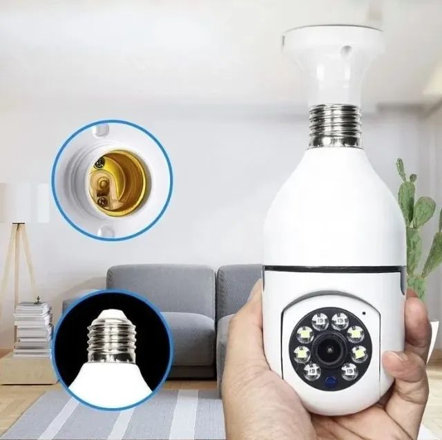 Câmera Lampada Wifi Giratoria 360 Full Hd