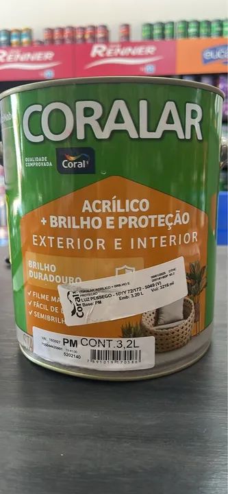*SALDÃO* Tinta acrílica Coral Semibrilho Luz Pêssego 3,6L