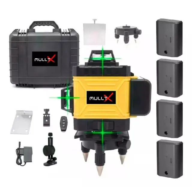 Nível Laser Profissional 16 Linhas 4d Com 4 Baterias Controle Remoto Alto Nivelador + 4 Ba - Foto 4