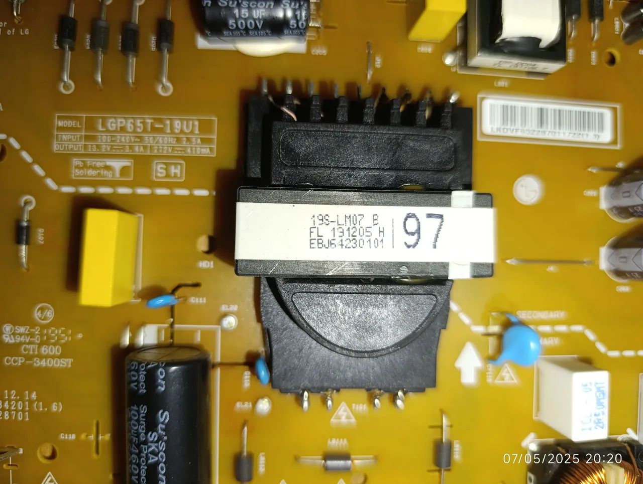 Placa Principal + Fonte TV LG UM7520 65" | R$250 METADE DO PREÇO DE MERCADO 2X POR 1<br>