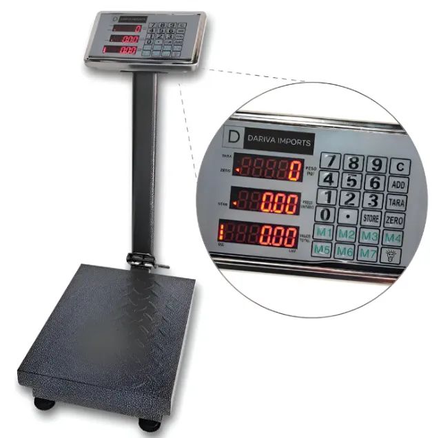 Balança Digital 150kg Plataforma Reforçada C/bateria Bivolt.
