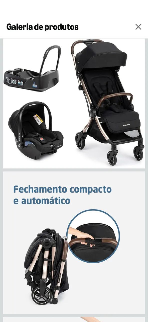 Carrinho e bebê conforto max cozi Eva  - Foto 3