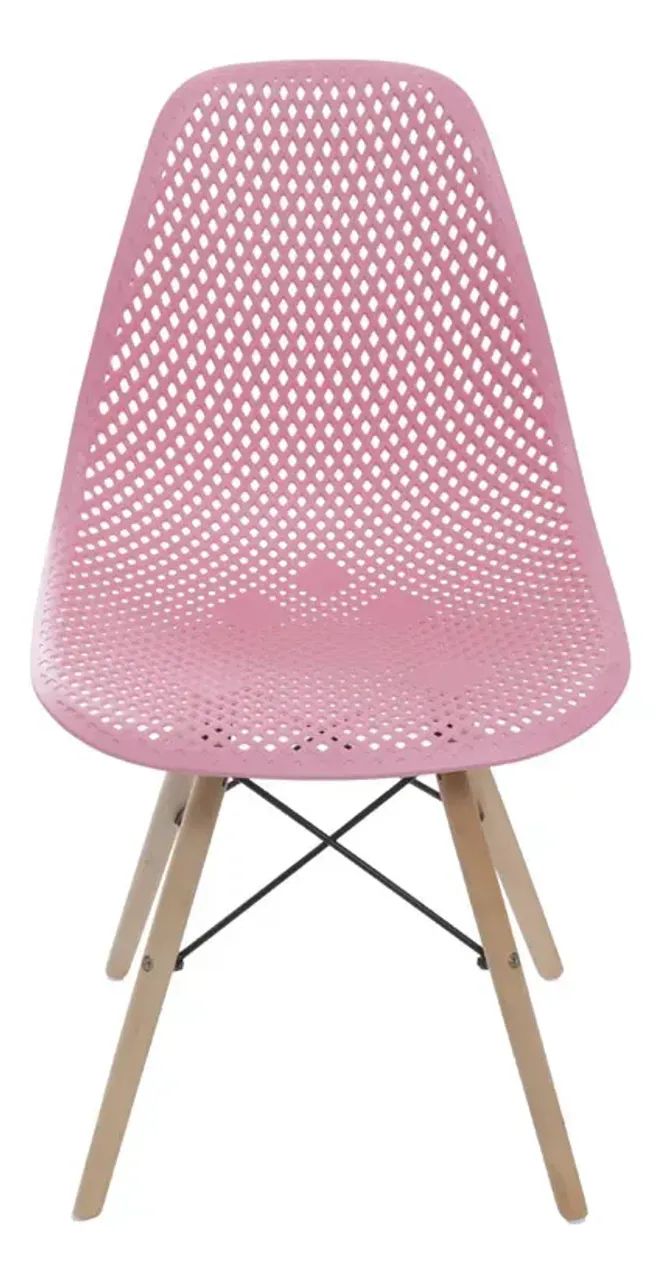 CADEIRA COLMEIA EAMES ROSA PES DE PALITO 16177 - Foto 2