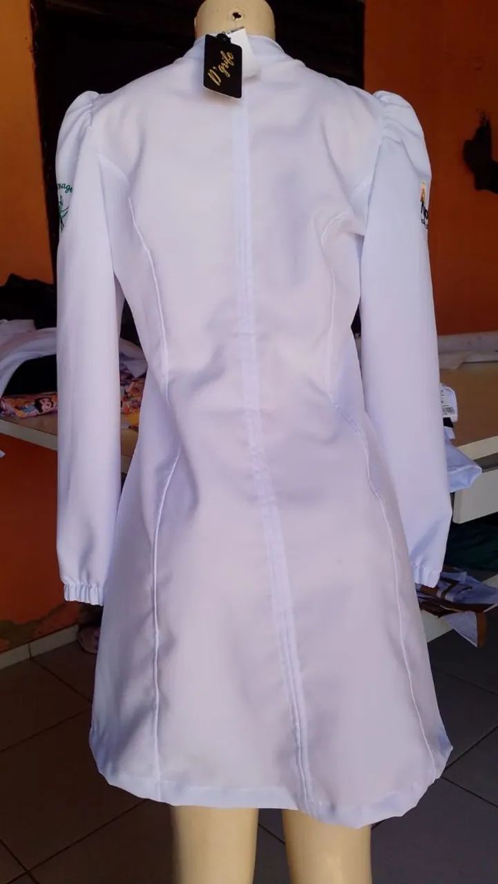 Jaleco Branco com Zíper - Novo - Foto 6