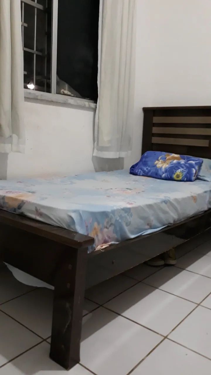 Cama de solteiro completa já com colchão ortobom e travesseiro ortopédico Nasa - Foto 2