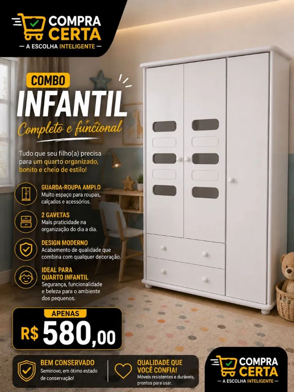 Guarda roupa infantil 