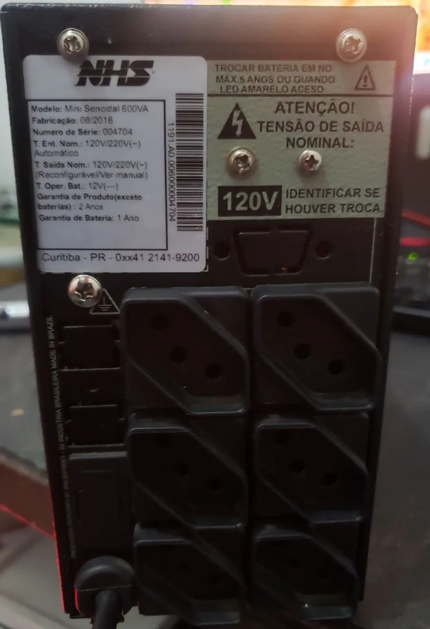 Nobreak NHS Mini 4 600VA Senoidal Puro - Bateria Semi-Nova - Foto 3