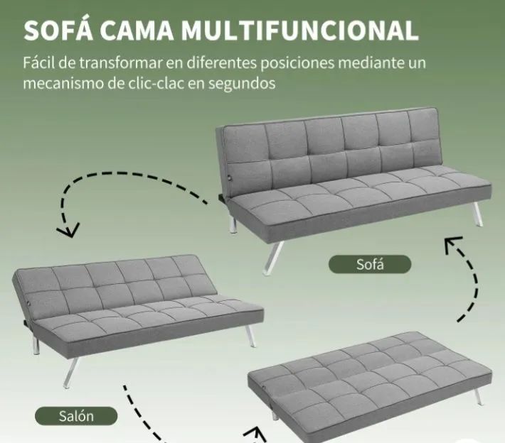 SOFÁ CAMA  3 LUGARES CINZA BA CAIXA - Foto 4