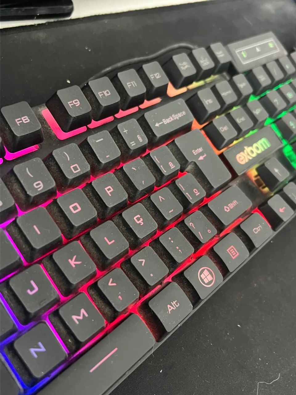 ? KIT TECLADO + MOUSE EXBOM COM LED