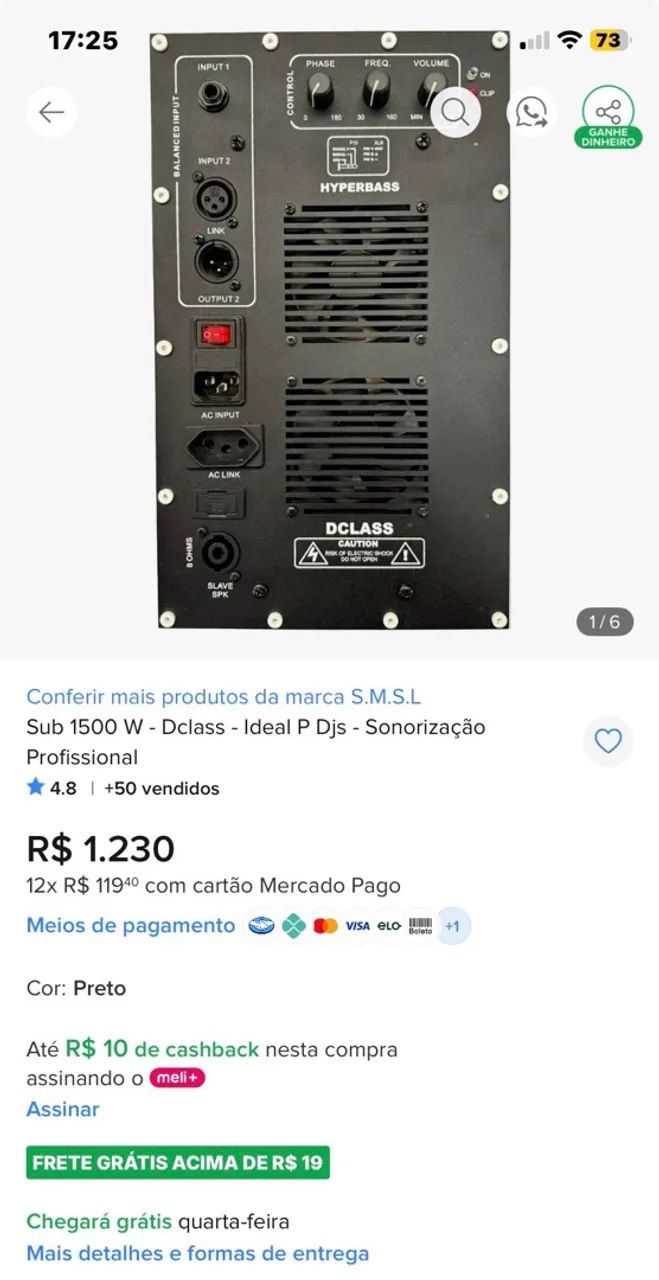 Sub grave com Amplificador 1500rms - Foto 4