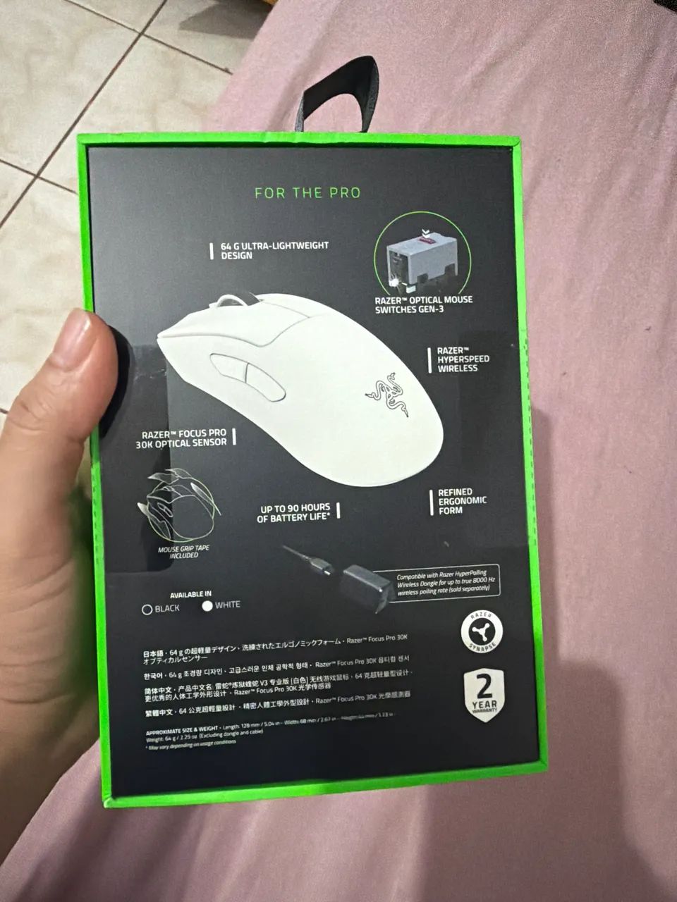 Mouse Razer Deathadder V3 Pro White  - Foto 3