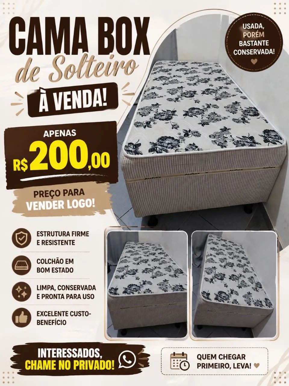Cama box de solteiro 