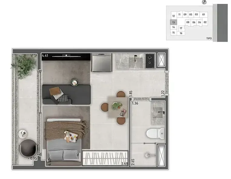 PLANTA 27m²