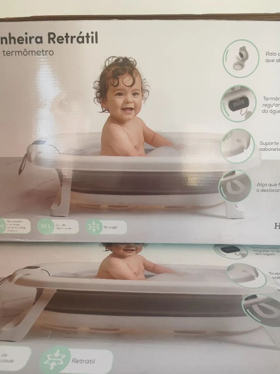 Banheira retrátil com termômetro  - Foto 2
