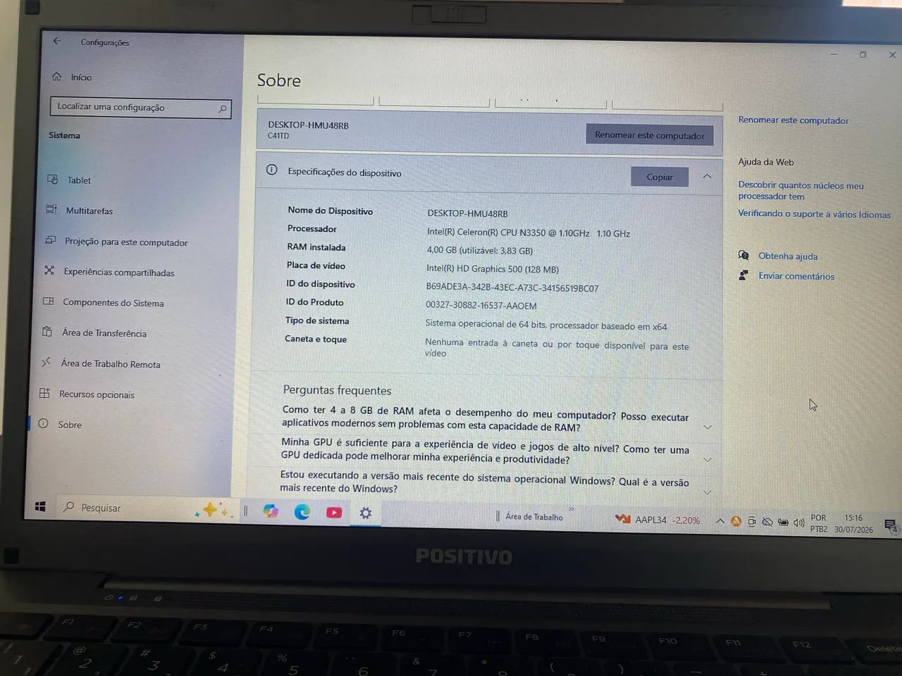 Notebook positivo celeron - Foto 2