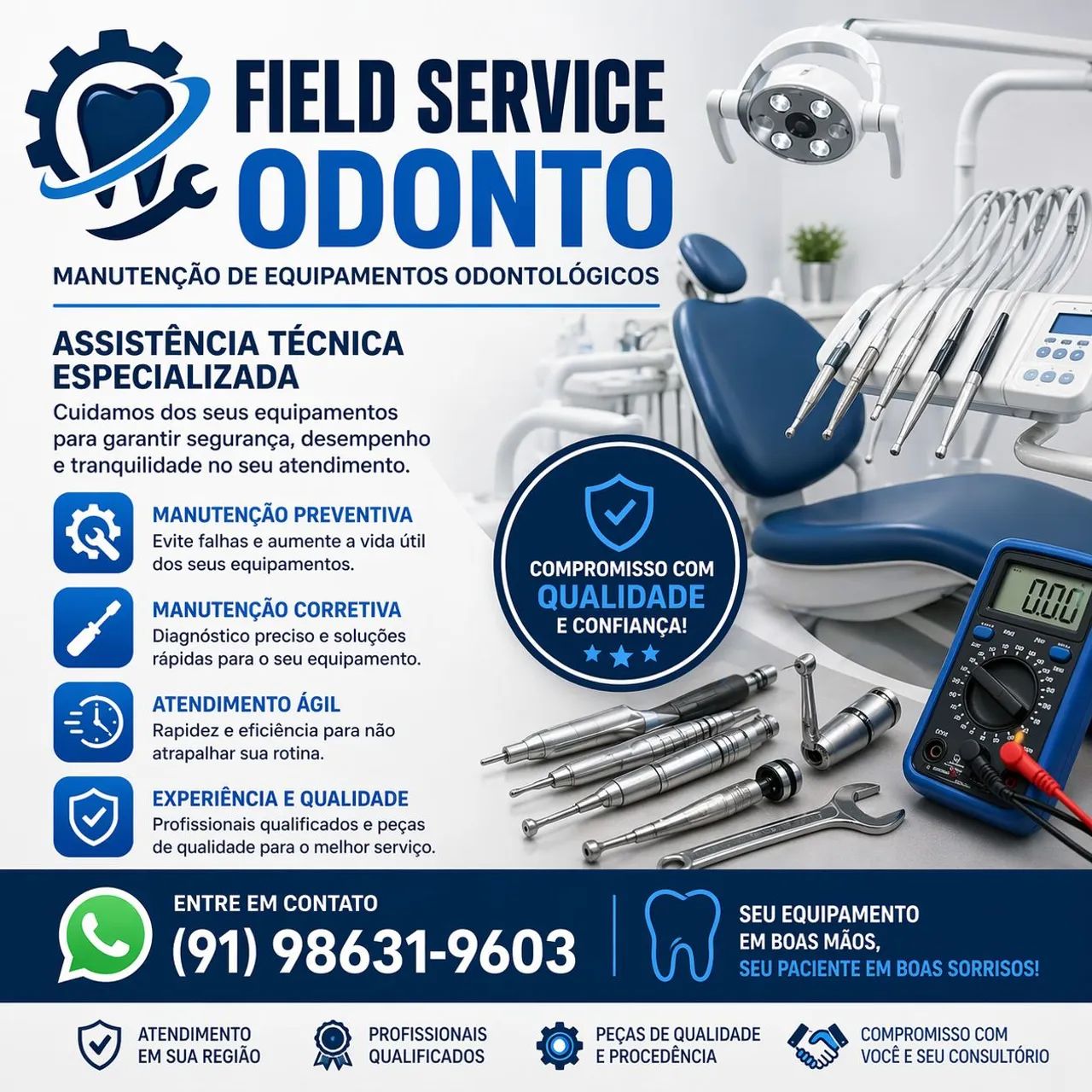 Serviços de manutenção odontológica 