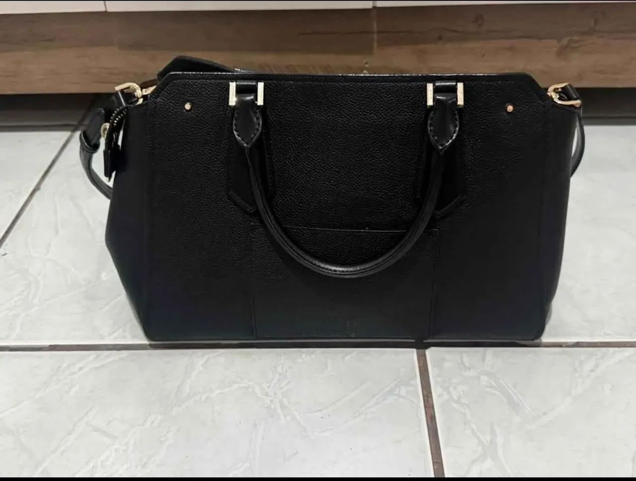 Bolsa Michael Kors Hamilton Original Couro Preta - Foto 5