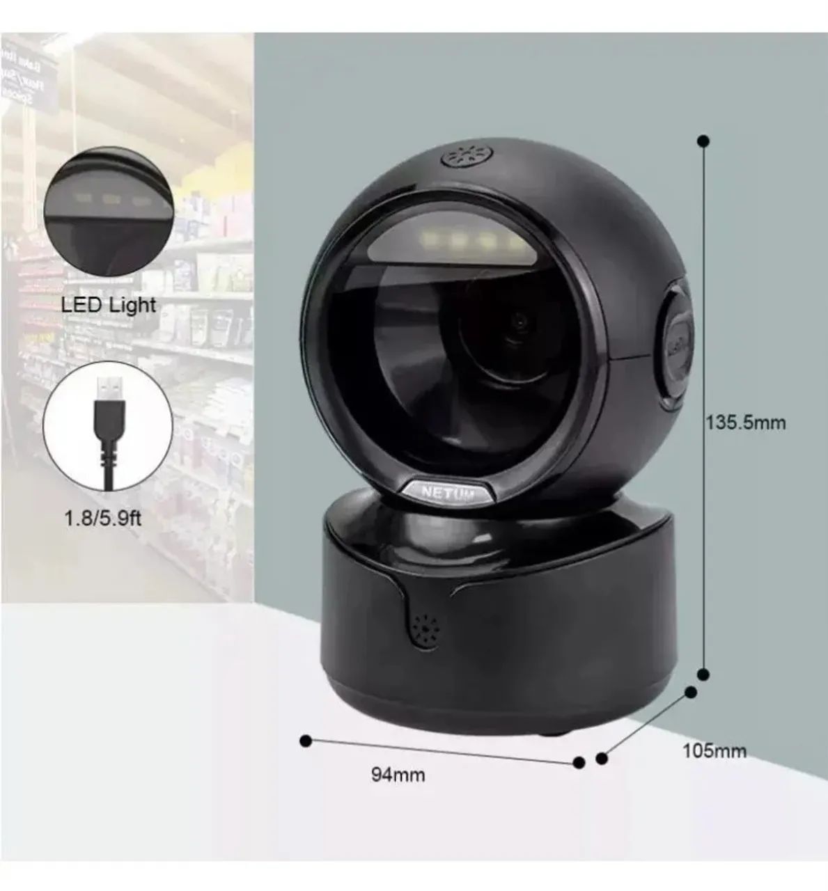 Leitor de código de barras 1d 2d QR Fixo mesa USB Marca Shawty