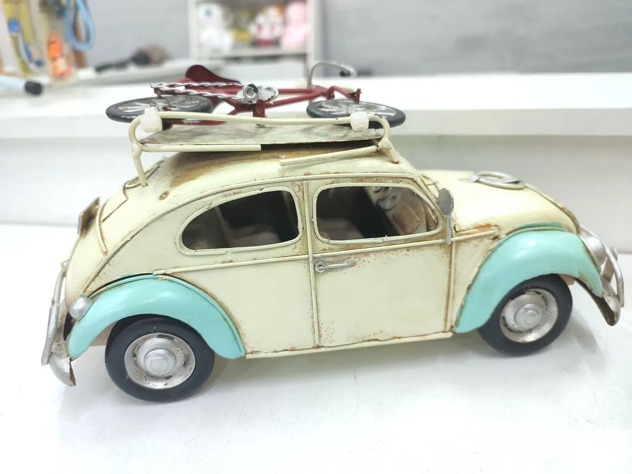 Fusca Retrô de Metal - 24cm