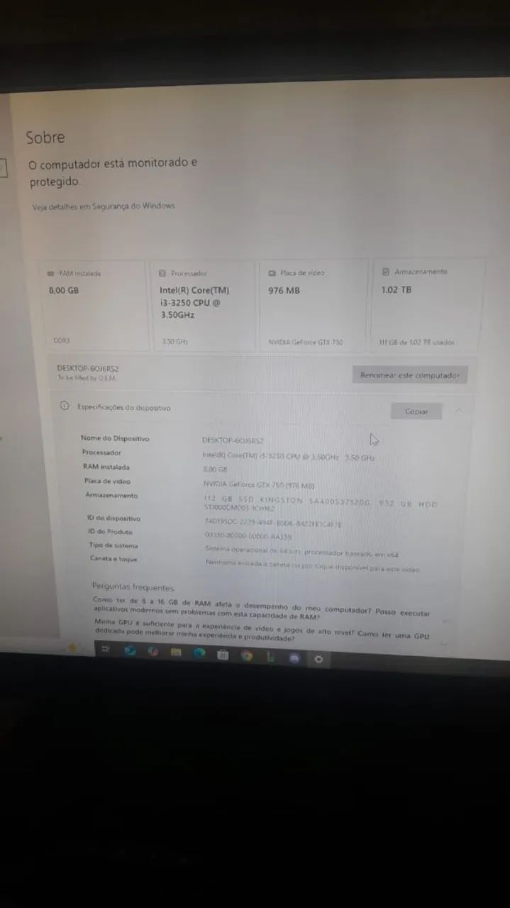 Vendo TV e computador 