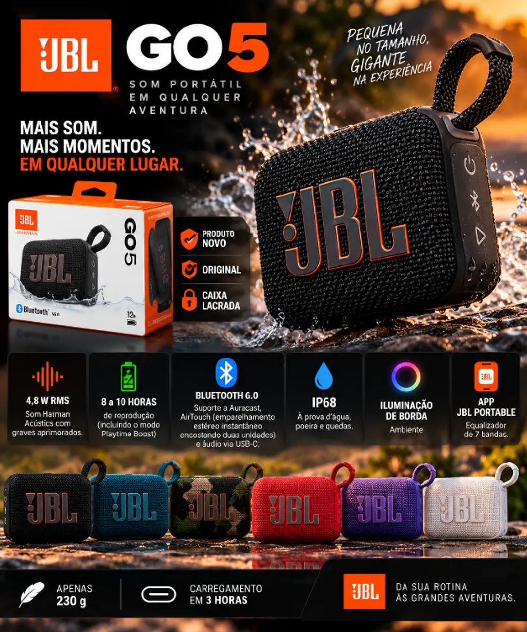 Caixa Som JBL GO 5