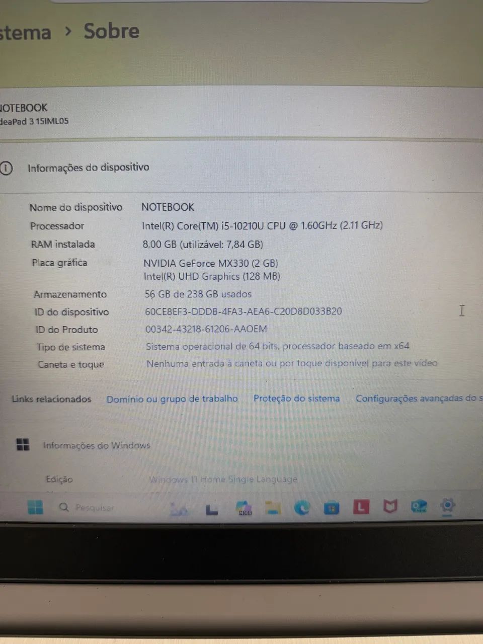 NOTEBOOK IDEAPAD 3 / INTEL I5 / NVIDIA - Foto 5