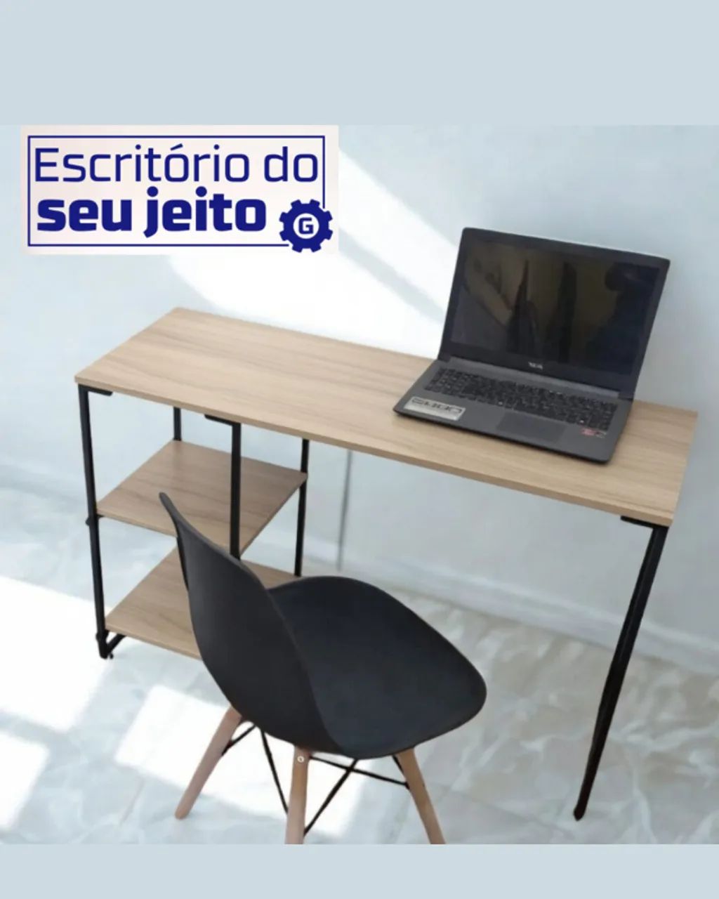 Mesa Industrial 1,1 m NOVA Multiuso para Computador Notebook Estudo Escritório Birô Game