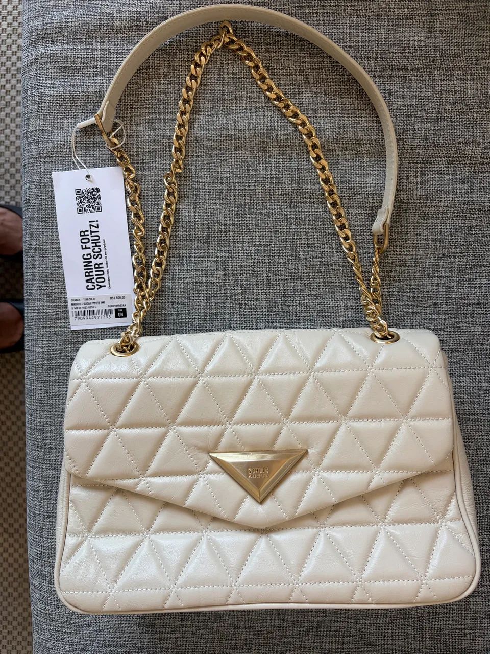 Bolsa Schutz NOVA Couro Legítimo 944 off white  - Foto 2