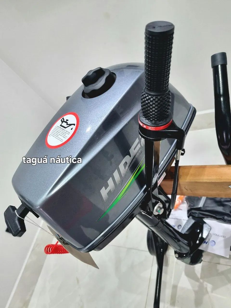 Motor Hidea 3hp 2T Pra Caiaques e Barcos 3 Anos Promoção Brinde Carrinho De Transporte - Foto 3