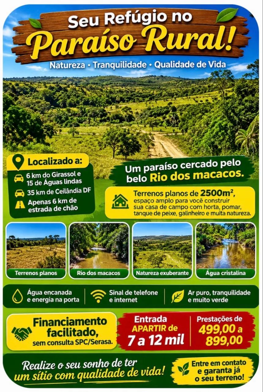 Chácaras no Girassol com terrenos  planos de 2500m² - Foto 5