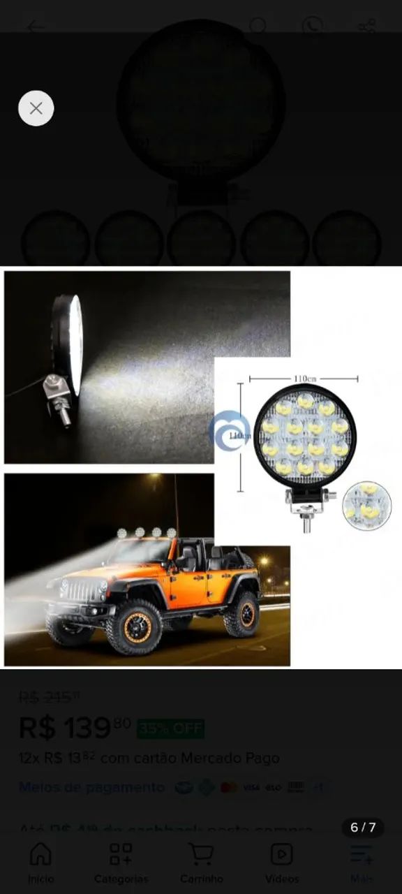 Farol de milha universal em led bivolts - Foto 3