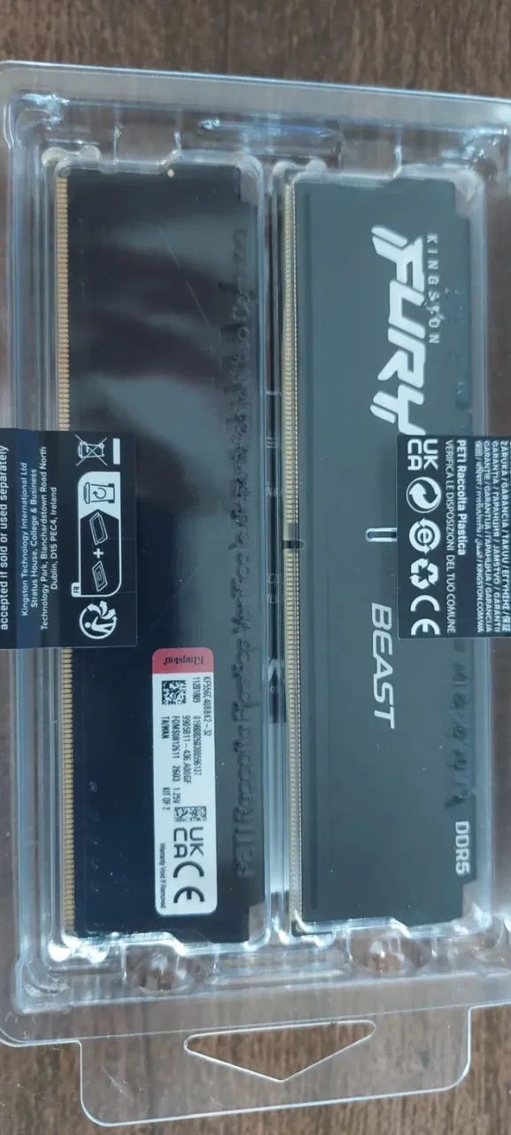 Memória RAM 32Gb (16gbx2) DDR5 Kingston Fury 5600 NOVAS Frete