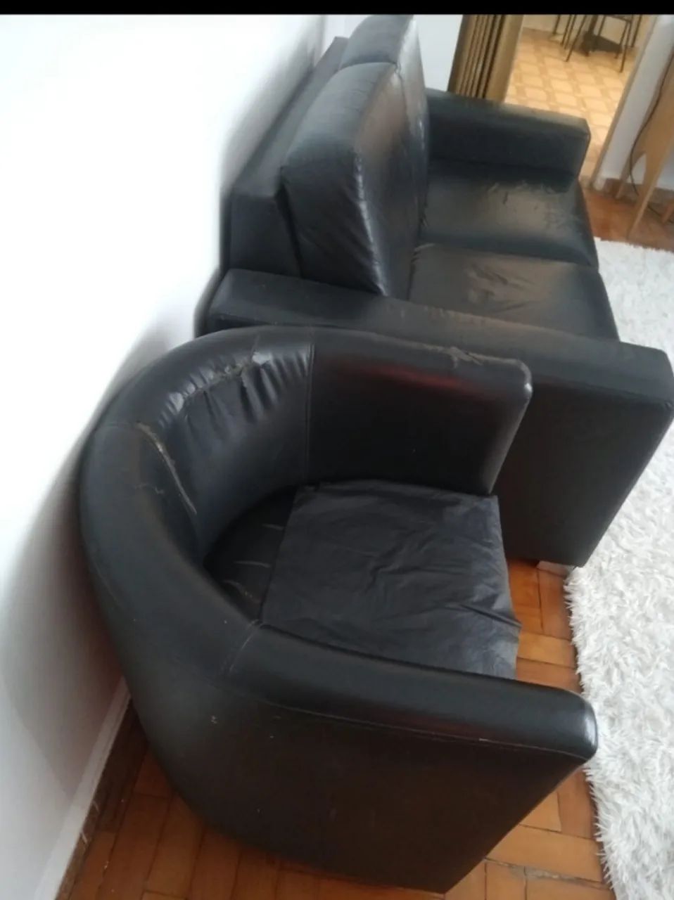 Sofá Courino Preto 2 lugares  - Foto 3