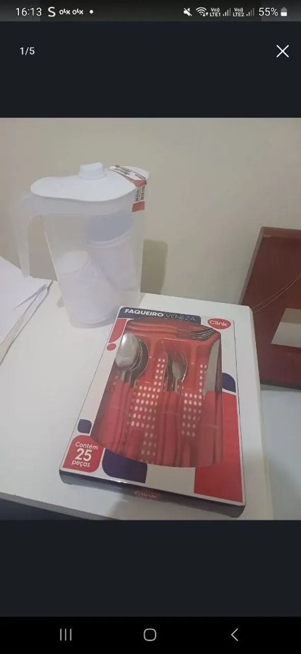 Kit completo Faqueiro Veneza e copos com a jarra  - Foto 2
