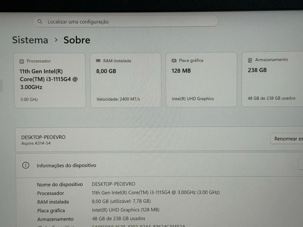 Vendo notebook Acer core i3 11a geração  - Foto 5