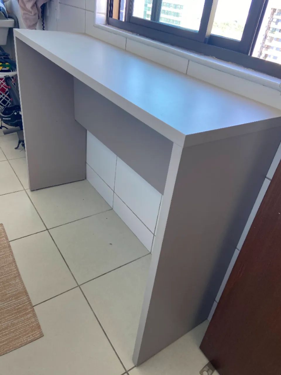 Mesa Alta Cozinha, Bancada Americana | cor: cinza - Foto 2